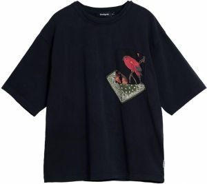 Desigual Tričko  krémová / červená / čierna