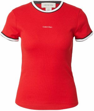 Calvin Klein Jeans Tričko  krvavo červená / čierna / biela