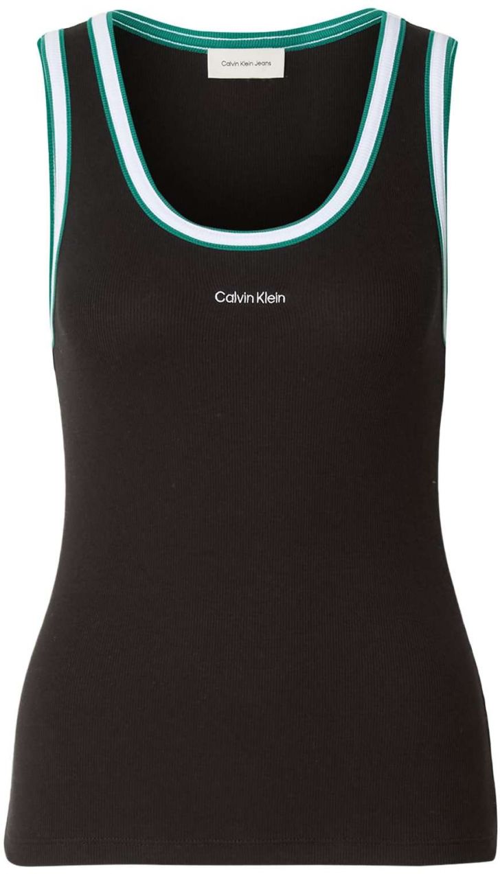 Calvin Klein Jeans Top  smaragdová / čierna / biela