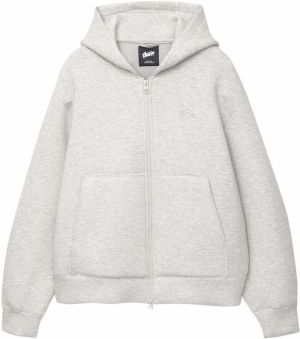 Pull&Bear Tepláková bunda 'STWD'  sivá melírovaná