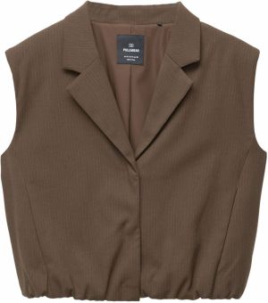 Pull&Bear Vesta  hnedá / šedobiela
