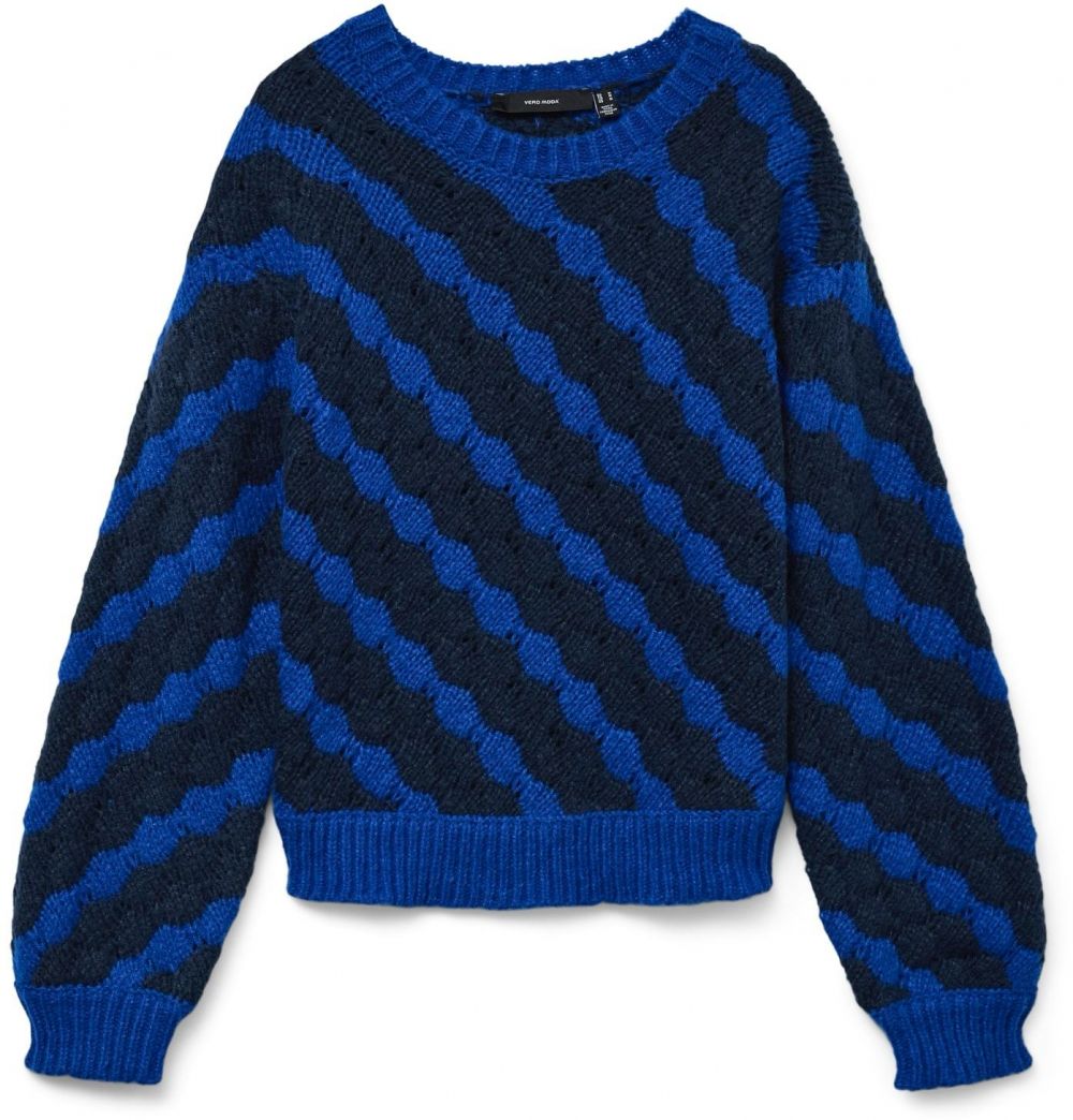 VERO MODA Sveter 'VMBUBLY'  modrá / tmavomodrá