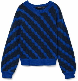 VERO MODA Sveter 'VMBUBLY'  modrá / tmavomodrá