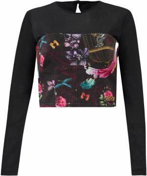 Versace Jeans Couture Tričko  modrozelená / žltá / ružová / čierna