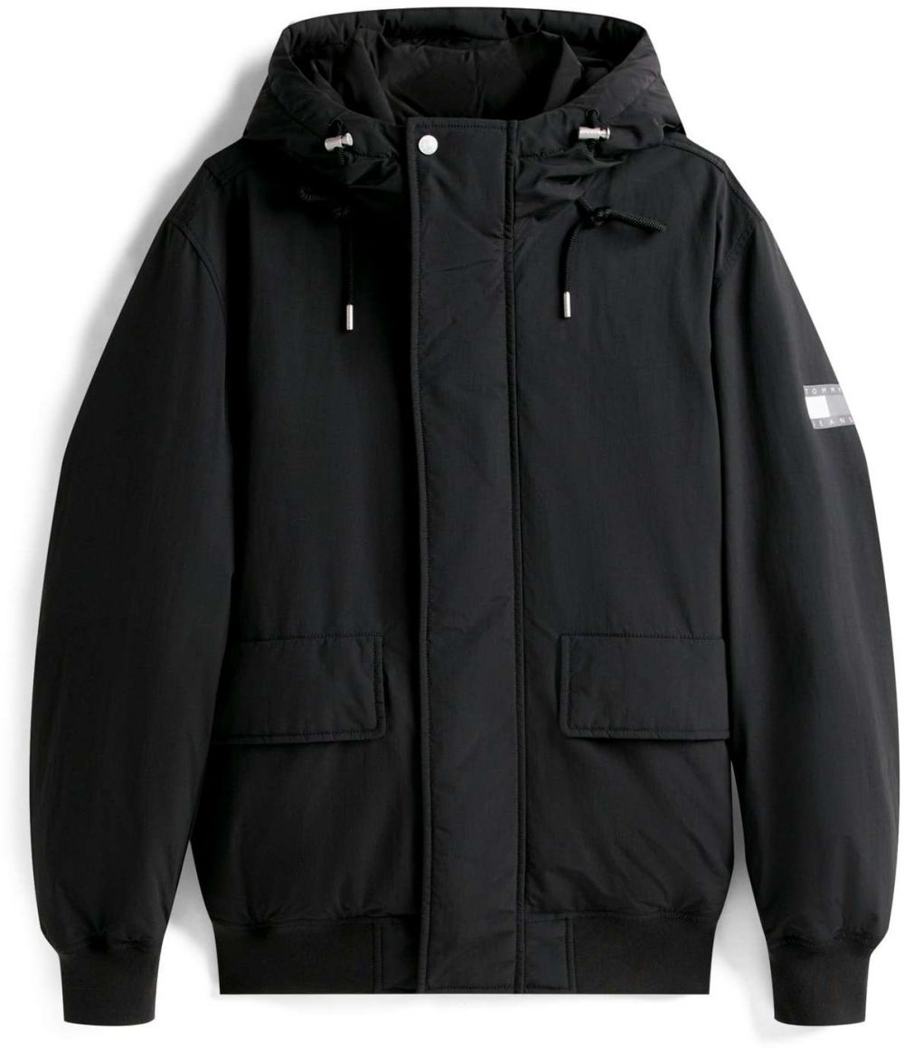 Tommy Jeans Prechodná bunda  sivá / svetlosivá / čierna