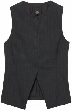Pull&Bear Vesta k obleku  brokátová / sivá melírovaná