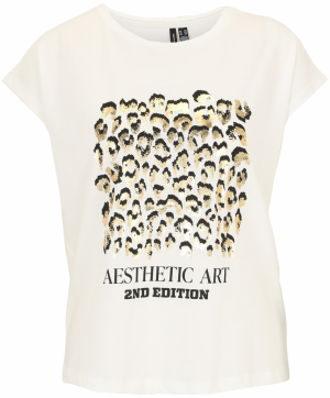 Vero Moda Tall Tričko 'VMCECILIE AVA'  zlatá / čierna / biela