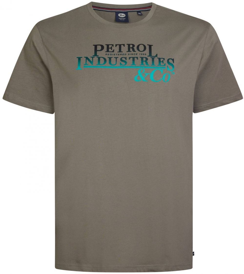 Petrol Industries Tričko  tyrkysová / modrozelená / kaki / čierna