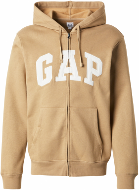 GAP Tepláková bunda 'HERITAGE'  svetlohnedá / biela