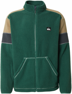 QUIKSILVER Funkčná flisová bunda 'CLEAN COAST BLO'  tmavobéžová / tmavomodrá / zelená