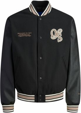 JACK & JONES Prechodná bunda 'JORMEADOWS'  mokka / čierna / biela