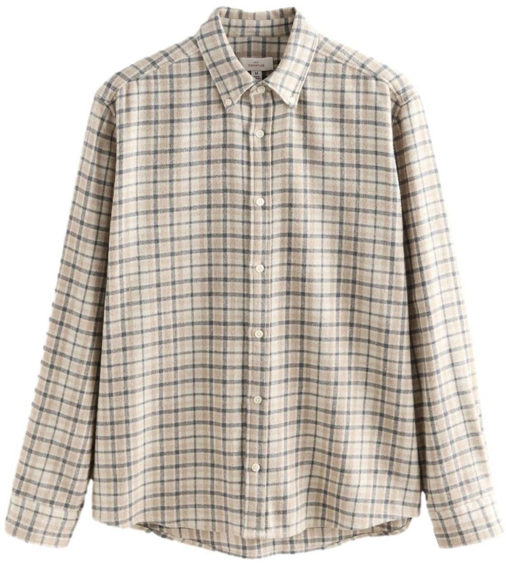 Next Košeľa  béžová / nebielená / antracitová