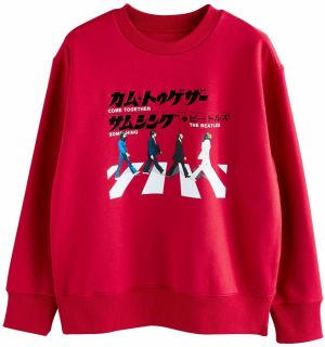 Next Mikina 'Official Beatles License Japanese'  modrá / čerešňová / čierna / biela