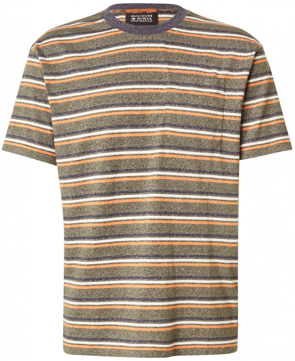 SCOTCH & SODA Tričko  sivá melírovaná / zelená melírovaná / oranžová melírovaná / biela