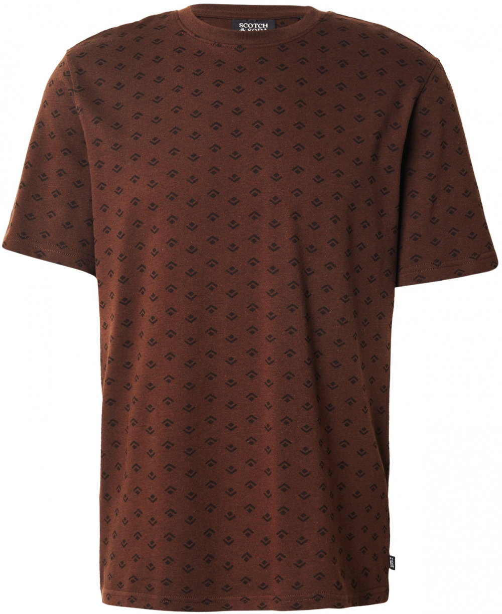 SCOTCH & SODA Tričko  hnedá / čierna