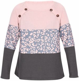 IZIA Tričko 'Everyday Fashion'  modrosivá / tmavosivá / pastelovo ružová