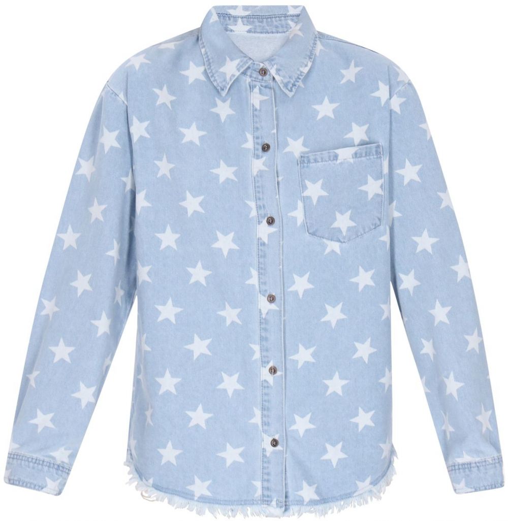 IZIA Blúzka  modrá denim / biela