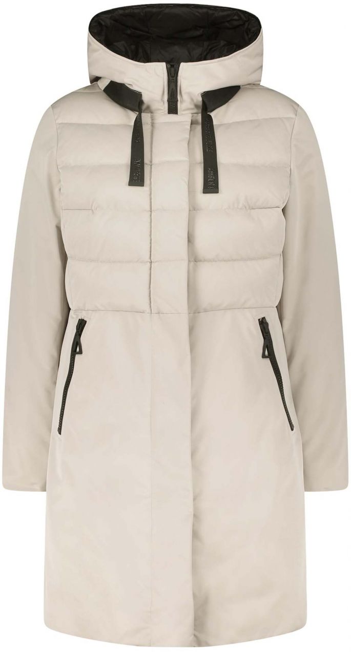 Amber & June Zimný kabát  tmelová / čierna