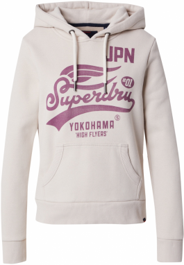 Superdry Mikina 'HIGH FLYERS'  svetlosivá / fialová