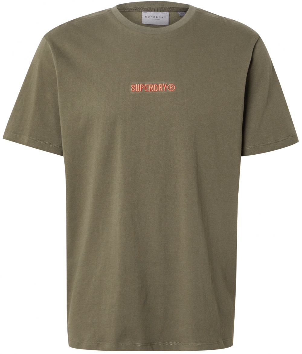 Superdry Tričko  kaki / oranžová