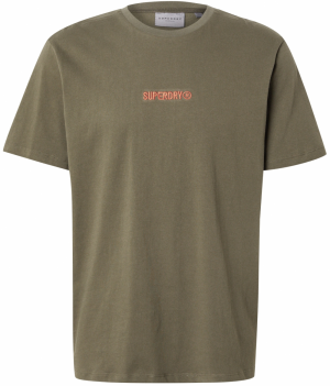 Superdry Tričko  kaki / oranžová
