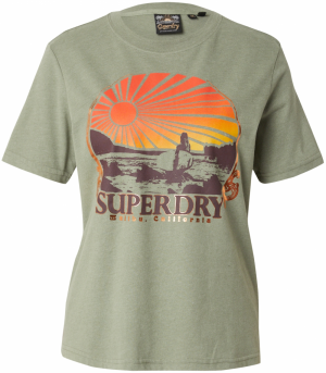 Superdry Tričko 'TRAVEL SOUVENIR'  žltá / zelená / oranžová / čierna