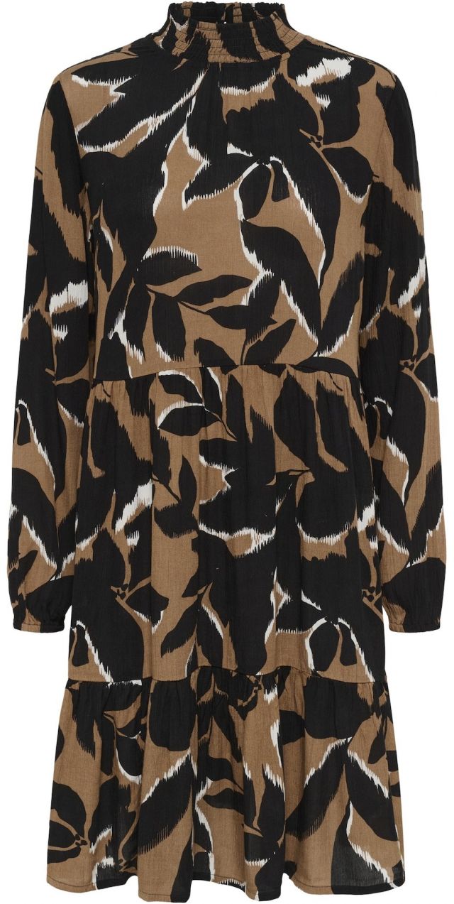Kaffe Šaty 'KALinda'  svetlohnedá / čierna / biela