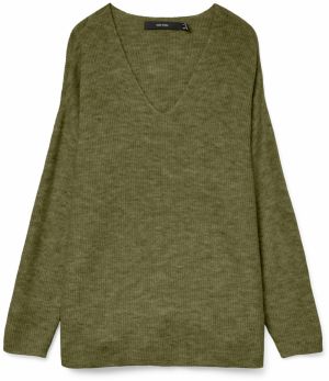 VERO MODA Sveter 'VMLefile'  zelená melírovaná