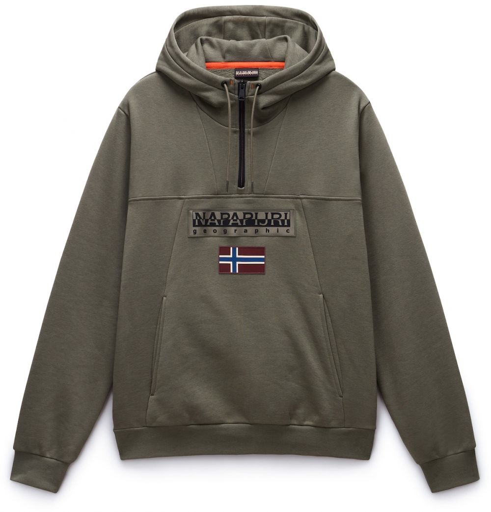 NAPAPIJRI Mikina 'Burgee 2.0'  olivová / tmavočervená / čierna