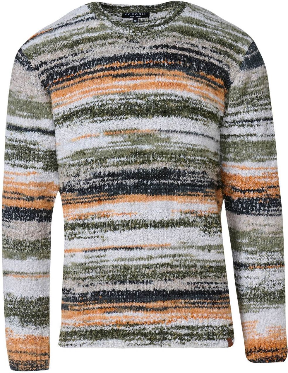 KOROSHI Sveter  kaki / oranžová / čierna / biela