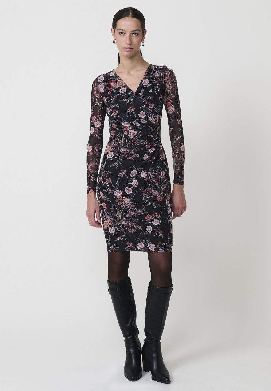 KOROSHI Šaty  zmiešané farby / čierna