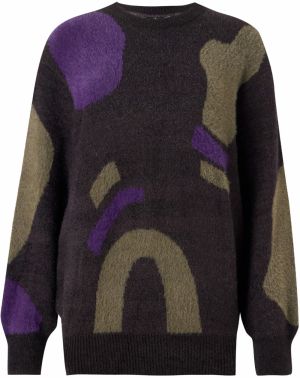 Volcom Sveter  olivová / tmavofialová / čierna