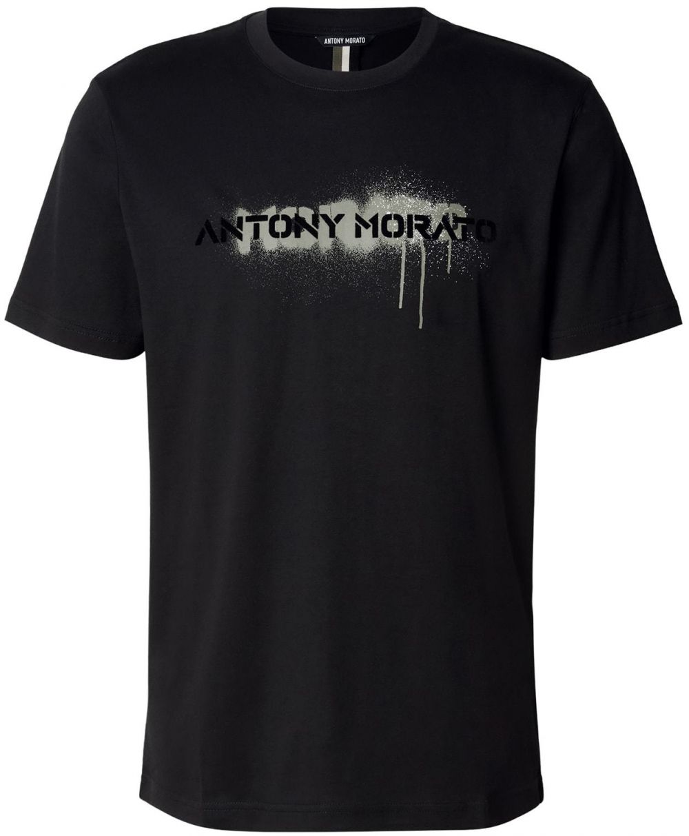 ANTONY MORATO Tričko  pastelovo zelená / čierna / šedobiela