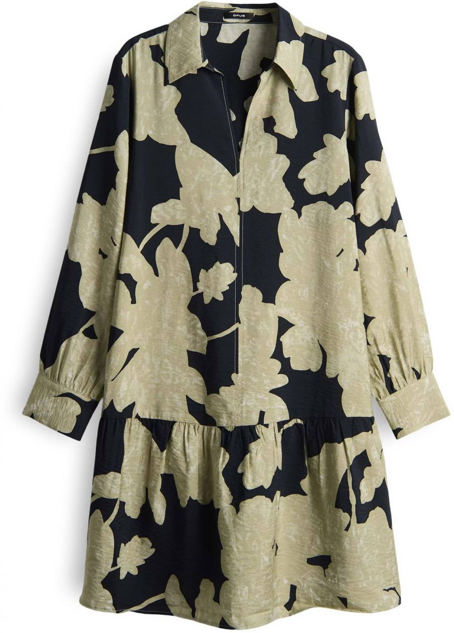 OPUS Košeľové šaty 'Wemmy'  tmavomodrá / pastelovo zelená