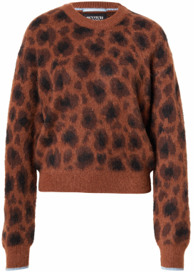 SCOTCH & SODA Sveter 'FUZZY'  hnedá / tmavohnedá