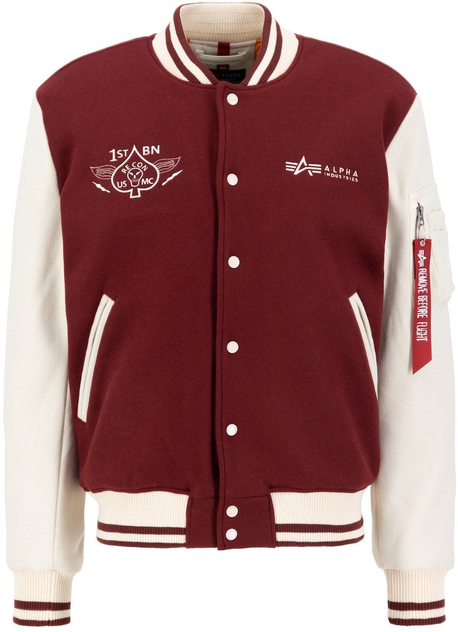 ALPHA INDUSTRIES Prechodná bunda 'Varsity Air Force'  burgundská / biela