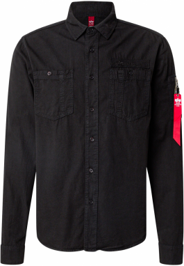ALPHA INDUSTRIES Košeľa 'Air Force'  čierna