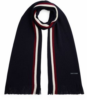TOMMY HILFIGER Šál 'RACHELLE'  námornícka modrá / tmavočervená / biela