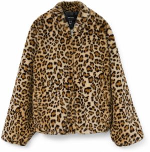 VERO MODA Prechodná bunda  tmavobéžová / koňaková / čierna