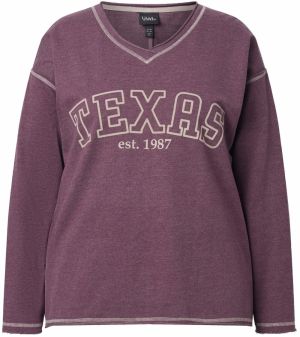 Ulla Popken Mikina 'Texas'  béžová / farba lesného ovocia