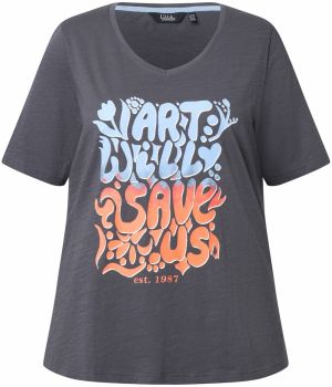 Ulla Popken Tričko  svetlomodrá / grafitová / svetlooranžová