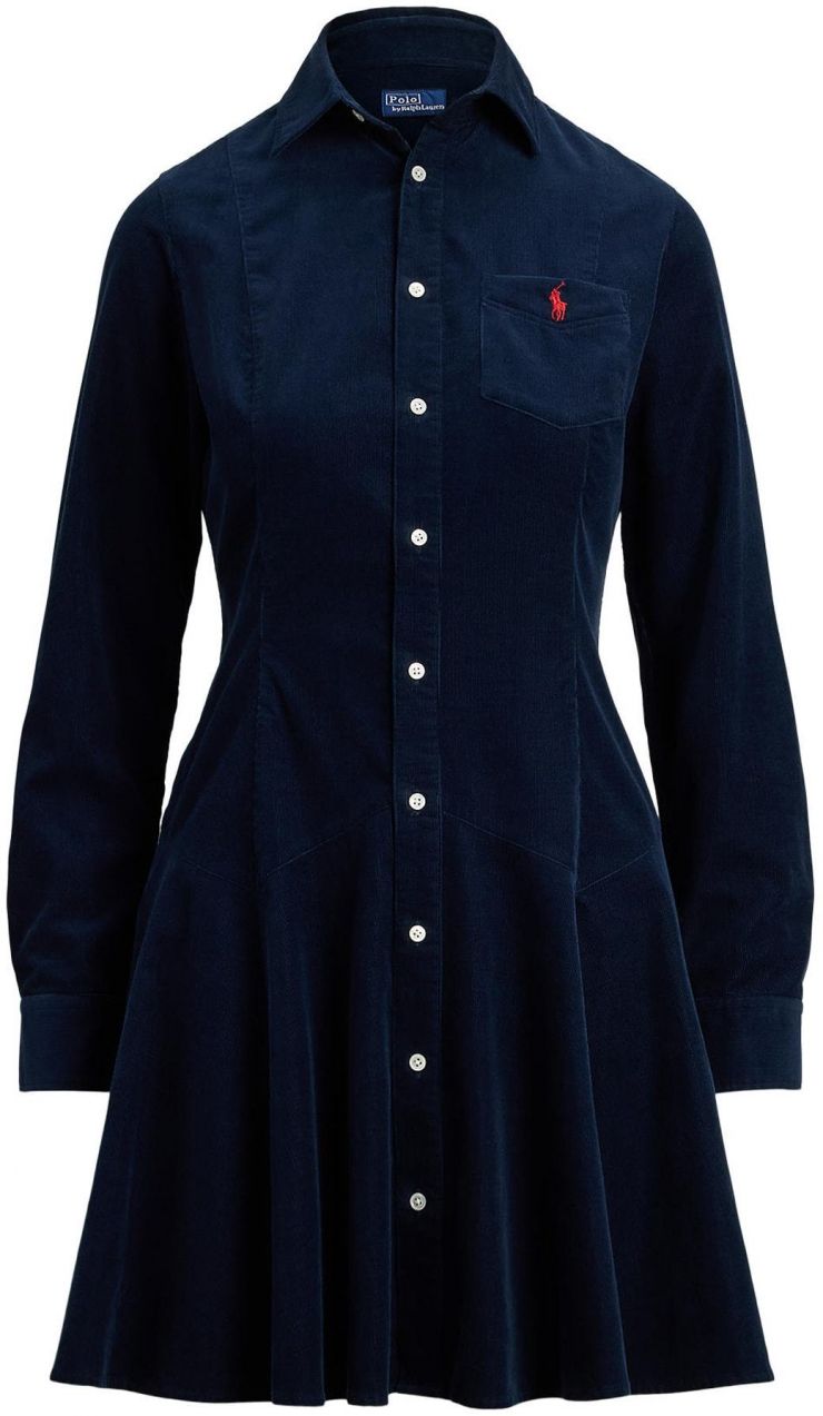 Polo Ralph Lauren Košeľové šaty  námornícka modrá / červená
