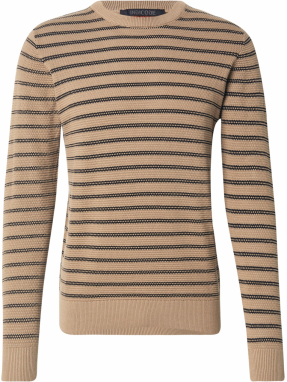 INDICODE JEANS Sveter 'Lorits'  béžová / čierna