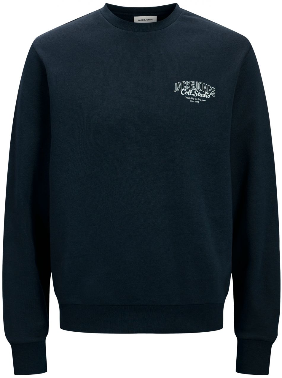 JACK & JONES Mikina 'JJMAKOTO'  tmavomodrá / biela