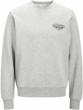 JACK & JONES Mikina 'JJMAKOTO'  sivá melírovaná / čierna