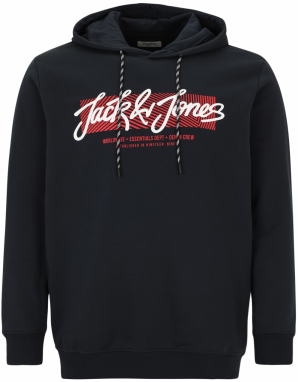 Jack & Jones Plus Mikina 'JJURBAN'  tmavomodrá / červená / biela