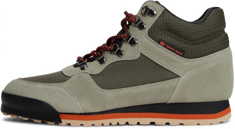 Tommy Jeans Šnurovacie čižmy  zelená / svetlozelená
