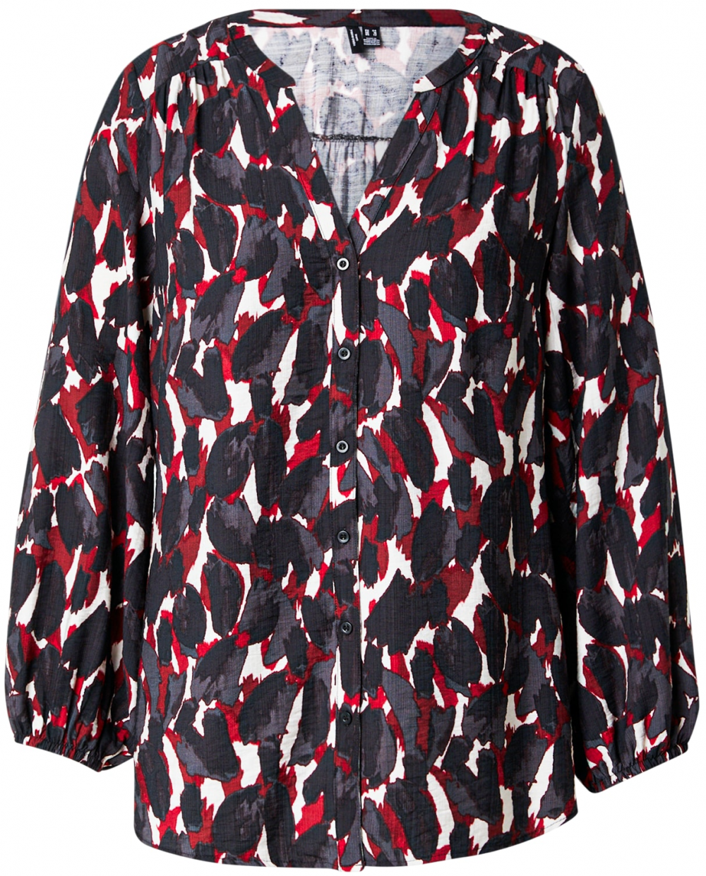 Vero Moda Curve Blúzka 'VMCFANINI'  tmavočervená / čierna / biela