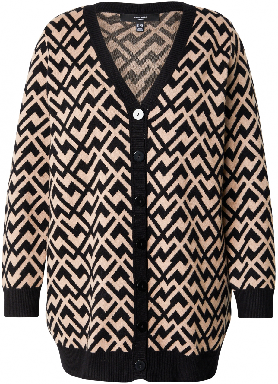 Vero Moda Curve Kardigán 'VMCARIA'  béžová / čierna
