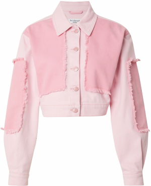 FIVE STAR GIRL Prechodná bunda 'CROPPED DENIM JACKET'  ružová